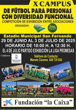 El Ayuntamiento colabora con la X edición del Campus de Fútbol para personas con diversidad funcional CDC Estadio