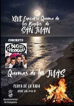 El Ayuntamiento celebra la Noche de San Juan en la Rada, con el concurso de Quemas y el concierto de ‘La Década Prodigiosa’