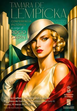 El Ayuntamiento organiza una conferencia sobre la pintora polaca Tamara de Lempicka, famosa por sus retratos y desnudos de estilo Art Déco