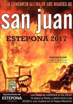 El Ayuntamiento abre el plazo de inscripción para el XXXIX Concurso de la “Quema de los Bigotes de San Juan” Estepona 2017