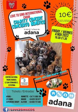 Love to sing actuará a beneficio de la Asociación por los Derechos de los Animales Abandonados de Estepona (ADANA)