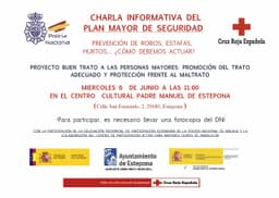 El Centro Cultural Padre Manuel acoge una charla de Cruz Roja sobre prevención de robos y buen trato a las personas mayores