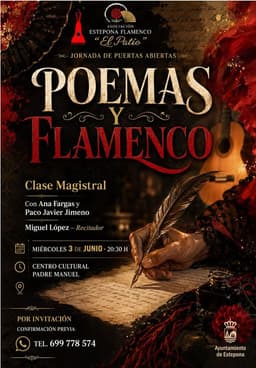 La asociación flamenca ‘El Patio’ ofrece mañana la Clase Magistral ‘Poemas y Flamenco’ en el Centro Cultural Padre Manuel