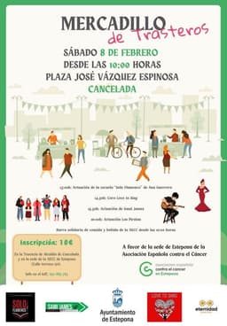 El Ayuntamiento organiza en Cancelada un Mercadillo de Trasteros a beneficio de la Asociación Española contra el Cáncer (AECC)
