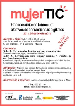 El Ayuntamiento celebra un taller gratuito para formar a mujeres en la utilización de las nuevas herramientas digitales