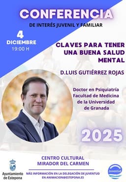El prestigioso doctor en psiquiatra Luis Gutiérrez Rojas dará una conferencia en Estepona sobre ‘Las claves para tener buena salud mental’