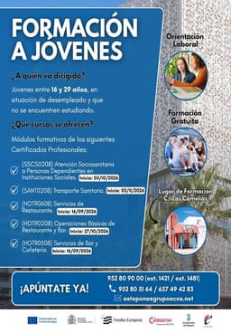 El Ayuntamiento de Estepona impulsa cinco cursos de formación gratuitos para mejorar la empleabilidad juvenil