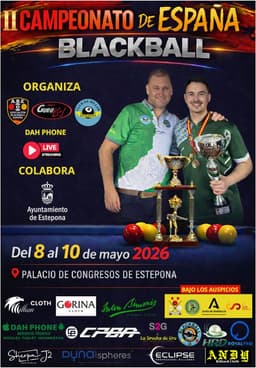Estepona será este fin de semana escenario del mejor billar con el II Campeonato de España de Blackball, 2025-2026