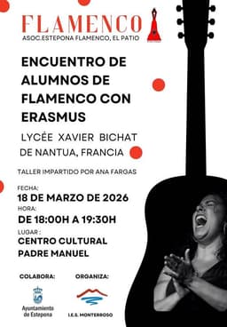 Estudiantes franceses del programa Erasmus participarán en un Taller de Flamenco con alumnos de cante de la Academia ‘El Patio, Aprende a Cantar’ en el Centro Cultural Padre Manuel