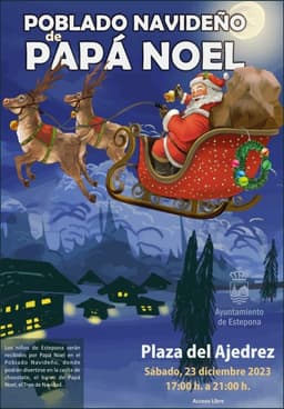 El Ayuntamiento organiza una fiesta infantil en la víspera de Noche Buena en el Poblado Navideño de Papa Noel, en la Plaza del Ajedrez