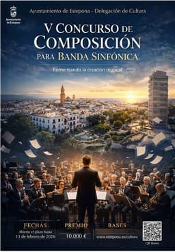 El Ayuntamiento convoca el V Concurso de Composición para Banda Sinfónica 'Estepona, Jardín de la Costa del Sol', dotado con 10.000 euros
