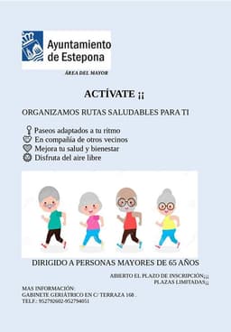 El Ayuntamiento pone en marcha un programa de atención a los mayores para promover el envejecimiento activo mediante actividades físicas, cognitivas, culturales y sociales