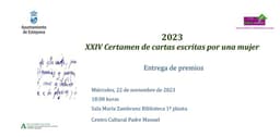 INVITACION Y PROGRAMA OFICIAL ACTO ENTREGA DEL CERTAMEN DE CARTAS ESCRITAS POR UNA MUJER 2023